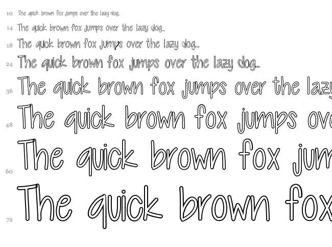 Cutie Patootie font waterfall